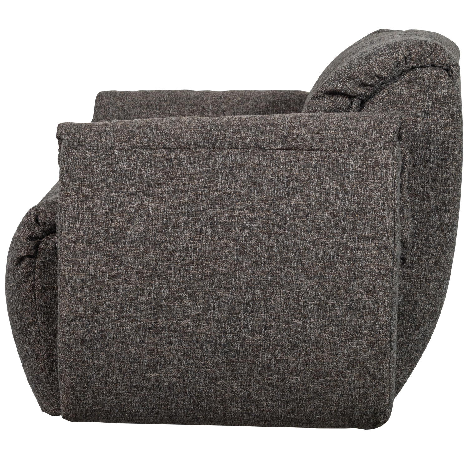 Baggy draaifauteuil geweven stof warmgrijs melange