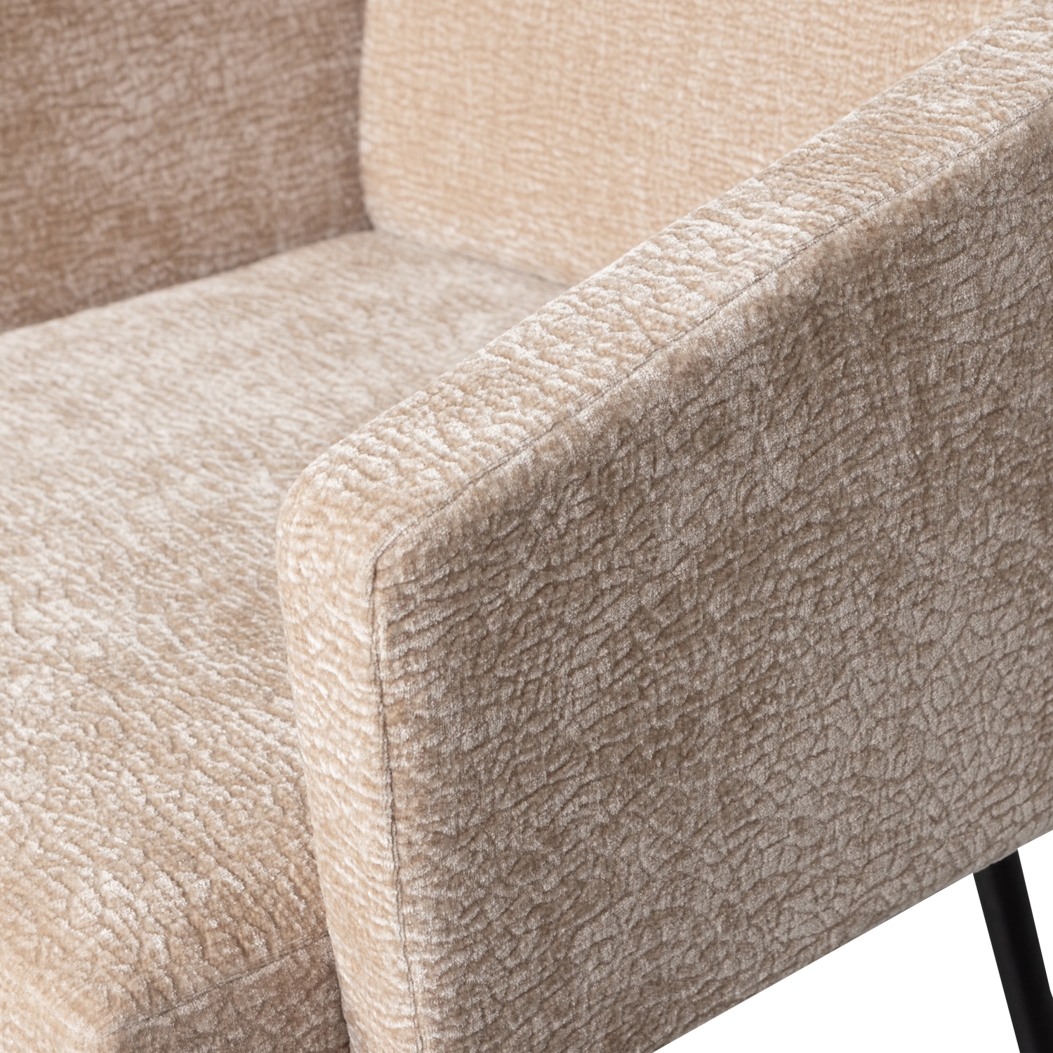 Mount eetkamerstoel met armleuning 3d chenille middenbruin