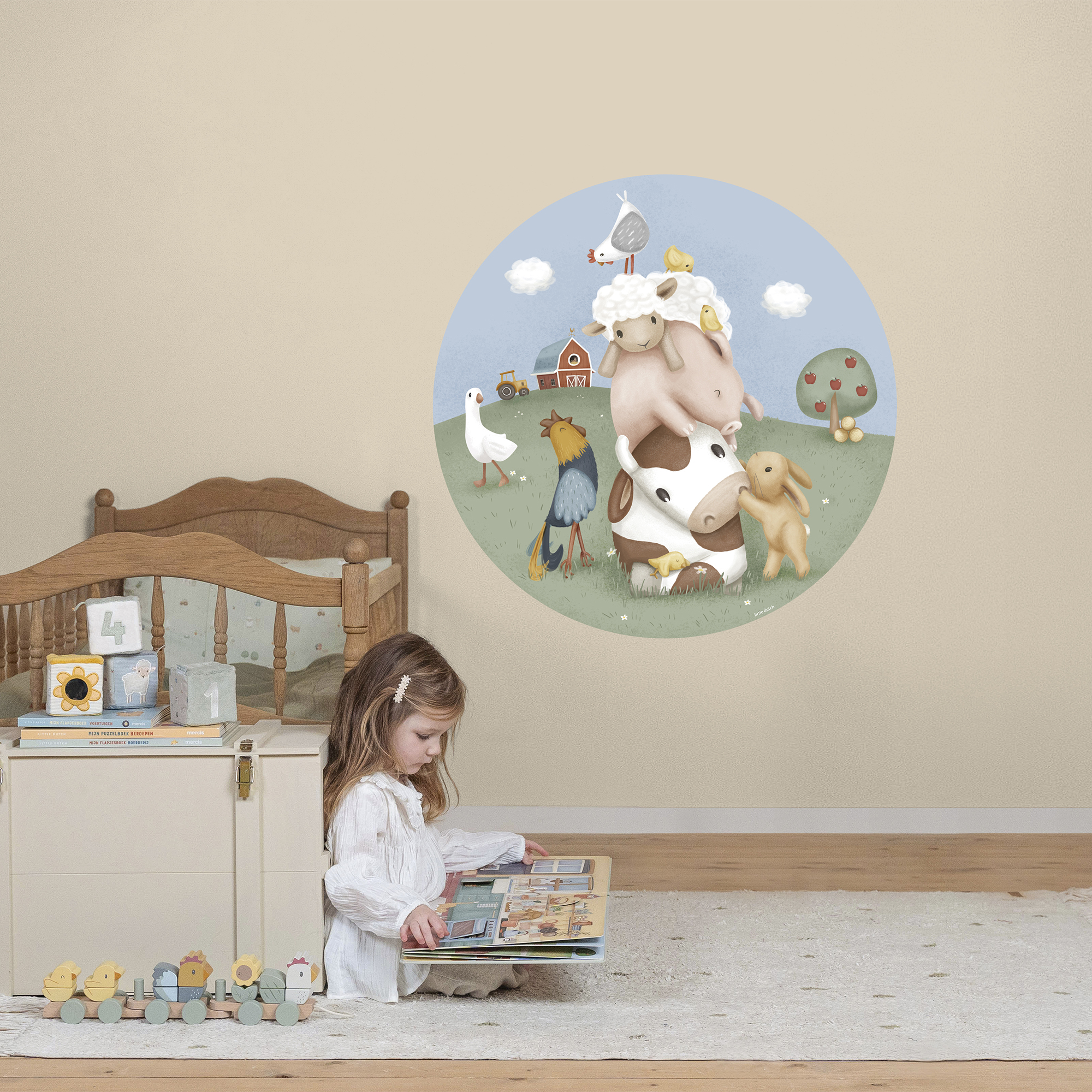 Behangcirkel Little Farm (100 cm)