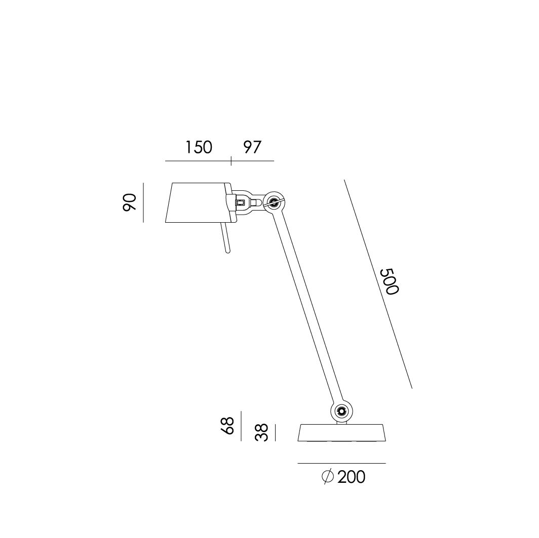 Tonone bureaulamp Bolt 1 arm Foot