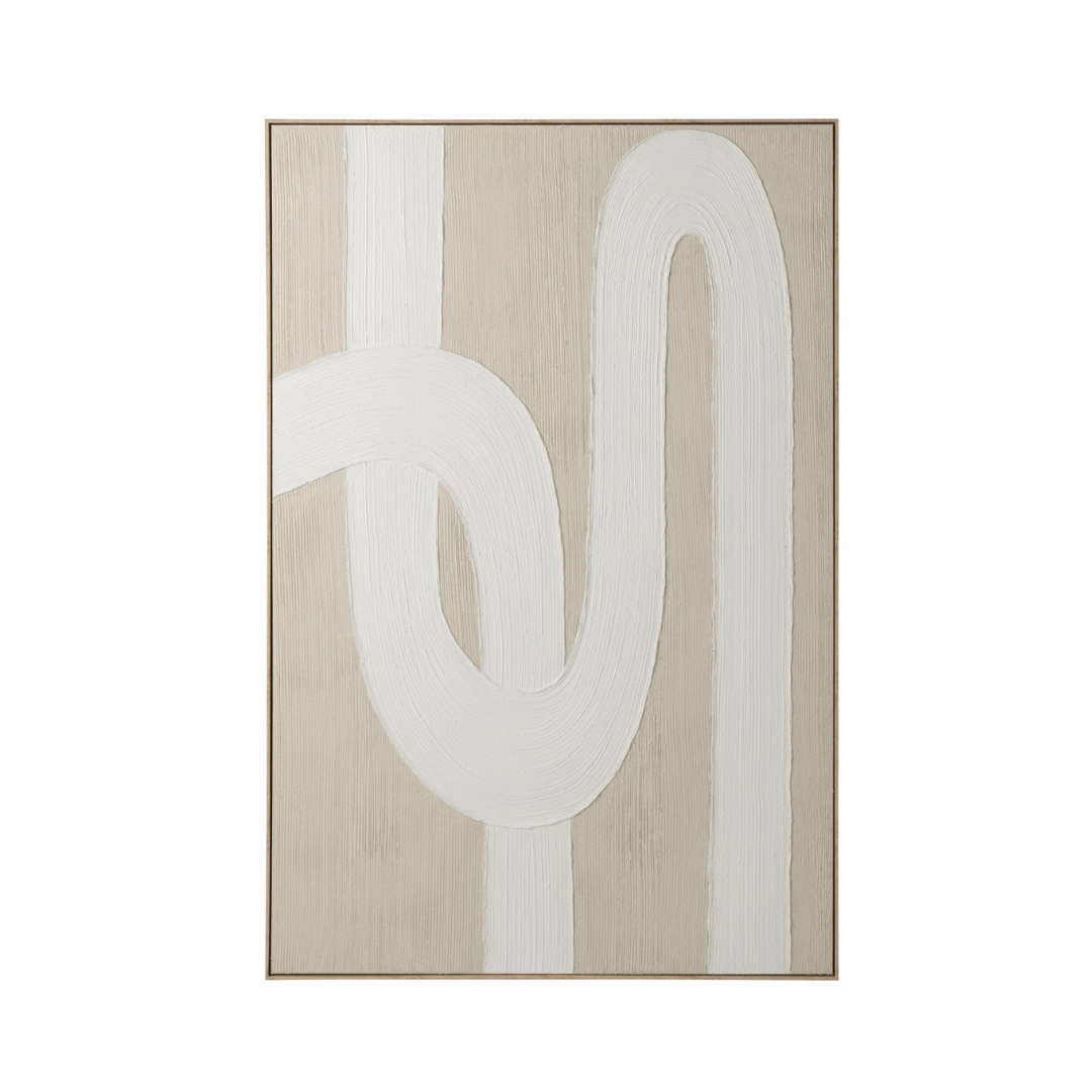 Beige schilderij organische lijnen