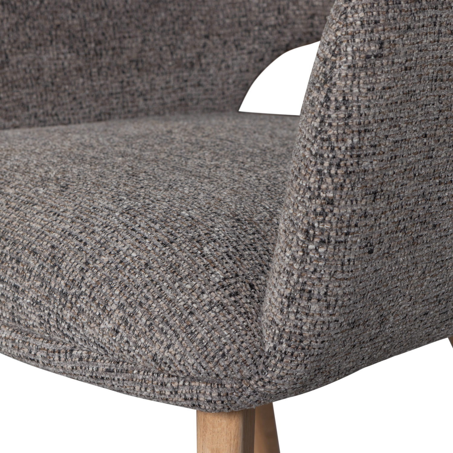 Murat eetkamerstoel taupe met houten poot naturel