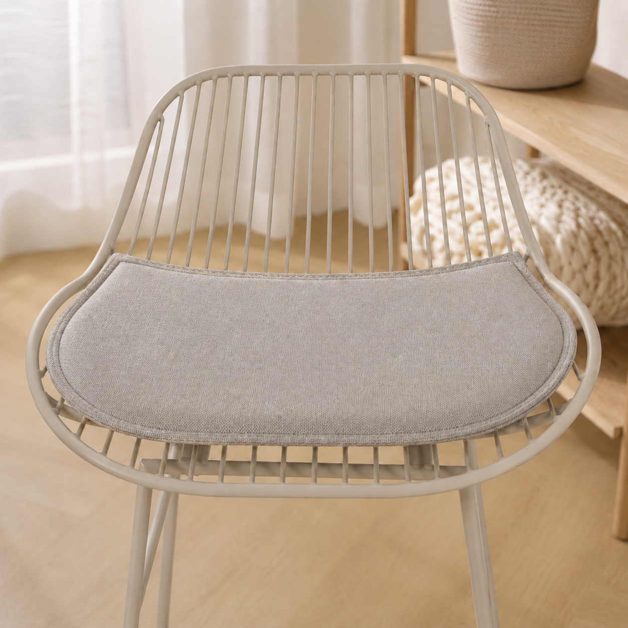 Barkruk Pleun grijsbeige - met zitkussen - 65 cm
