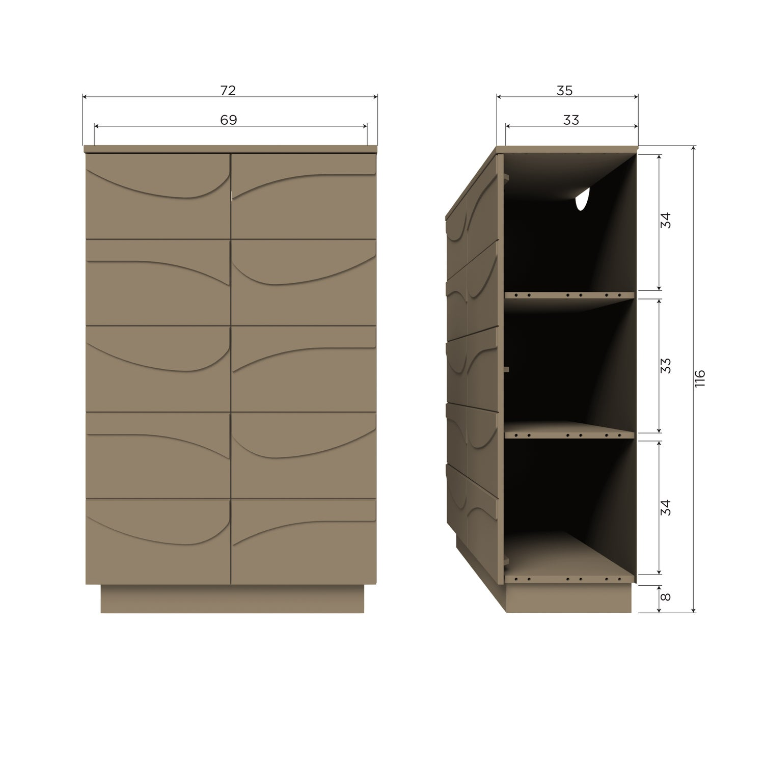 Teo kast grenen mud [fsc]