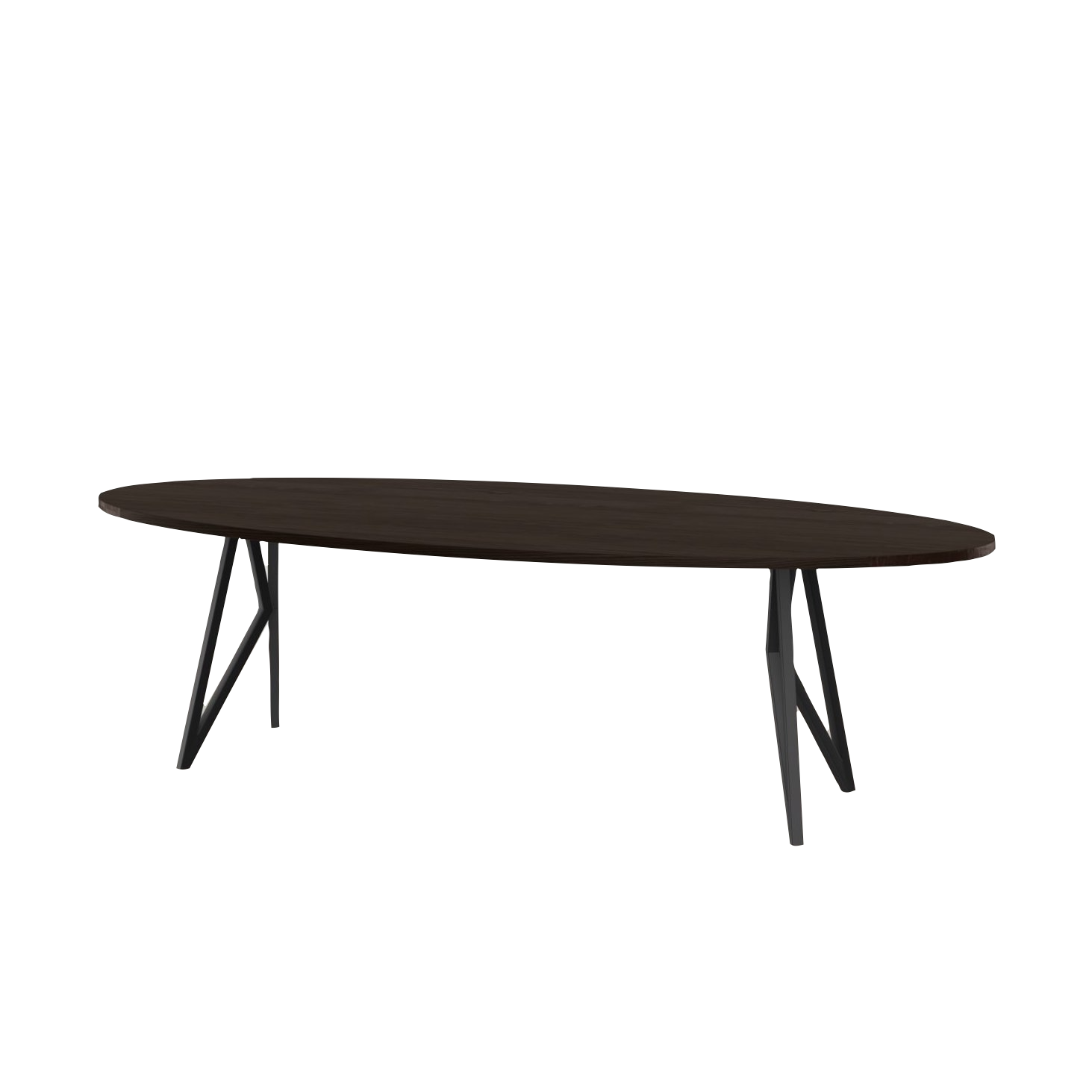Studio HENK tafel Butterfly Ovaal - zwart frame, gerookte beits