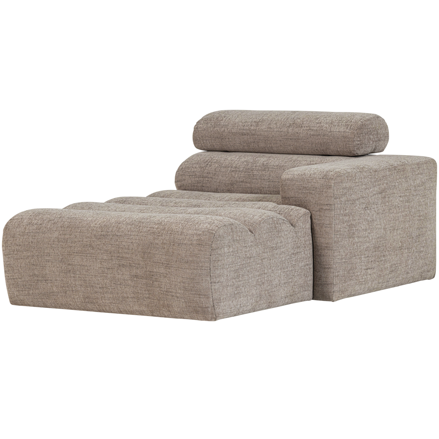 Novi chaise longue element arm rechts boucle karamelbruin