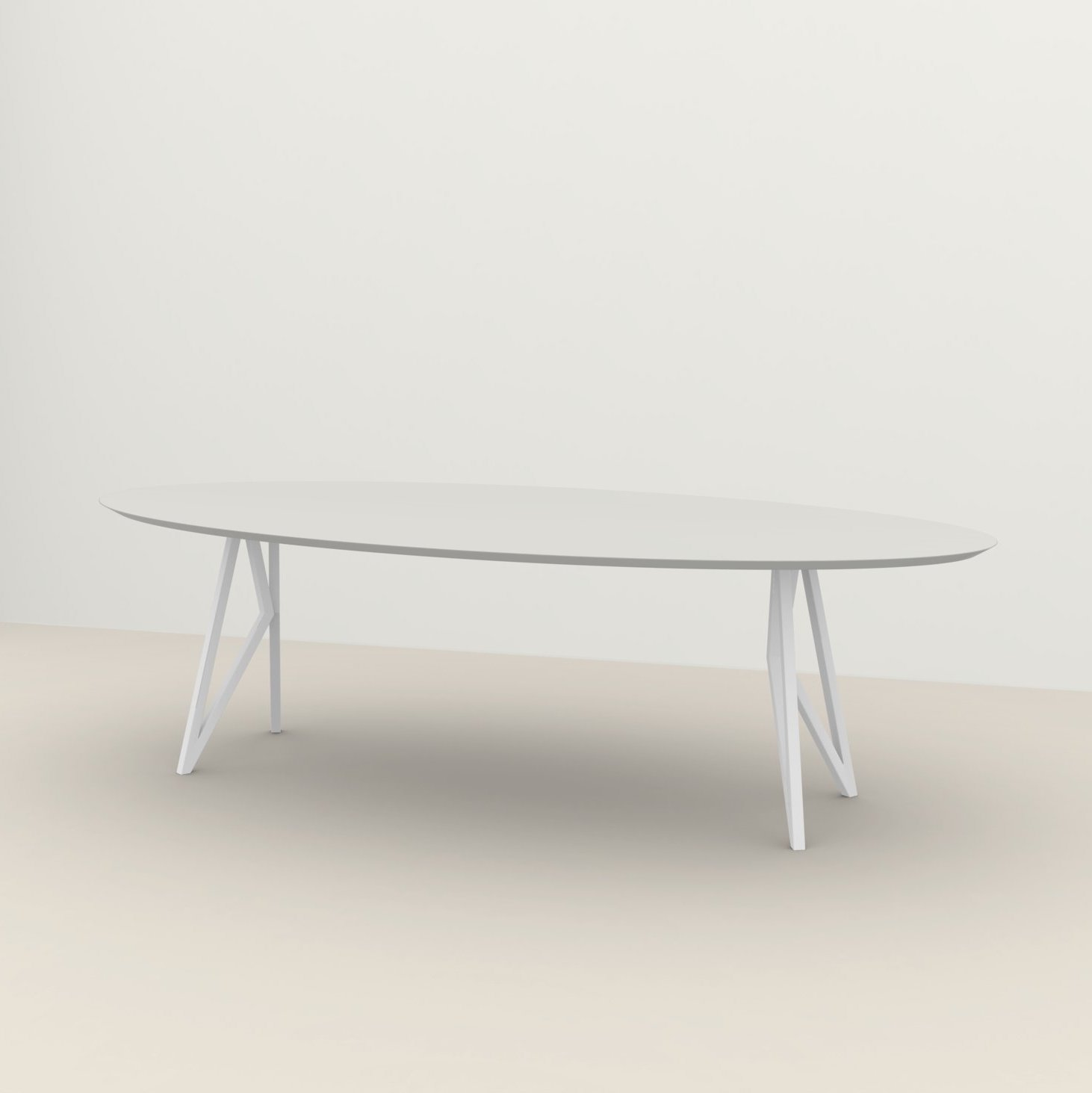 Studio HENK tafel Butterfly Ovaal - wit frame, HPL Fenix bianco kos