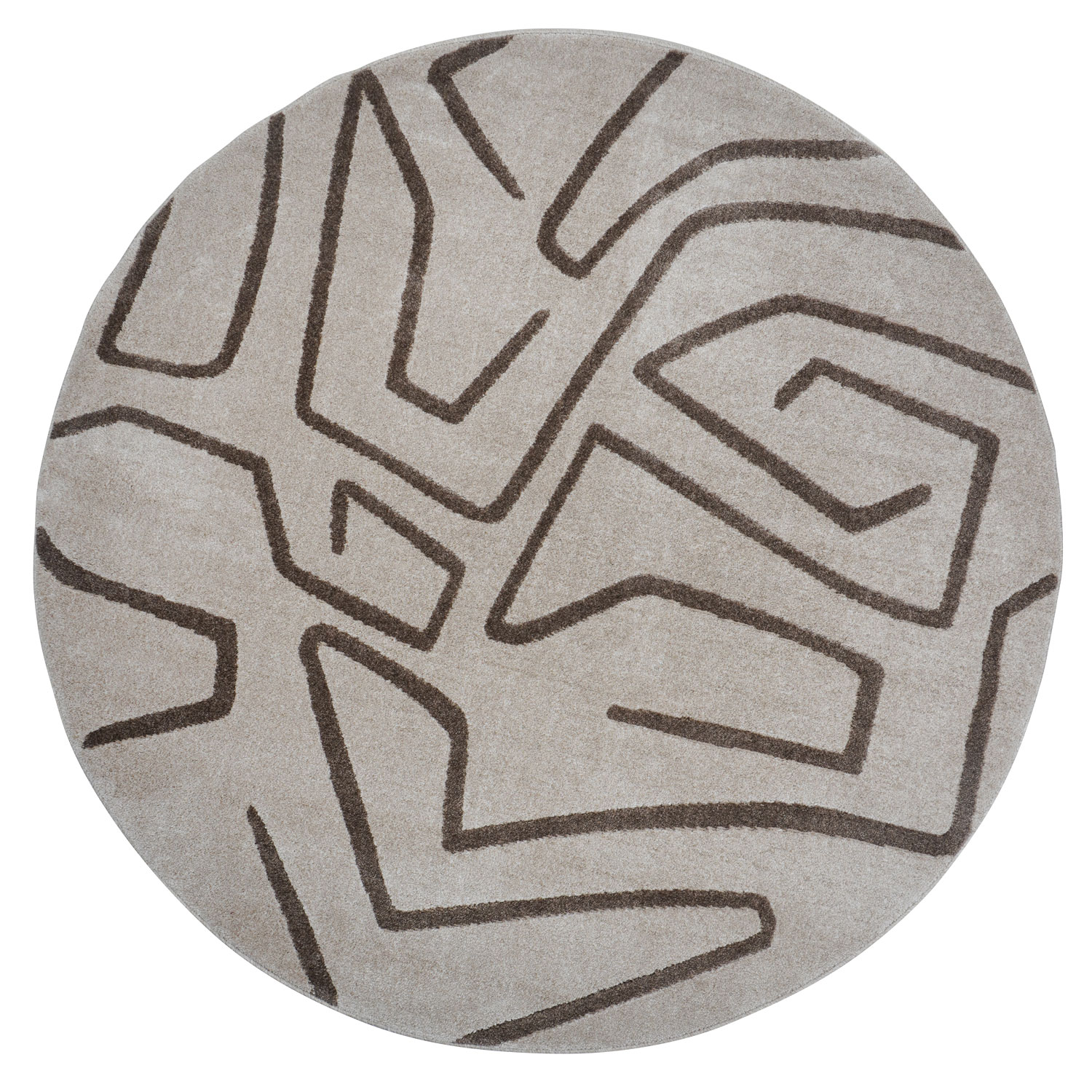 Vloerkleed Labyrint Beige - Rond