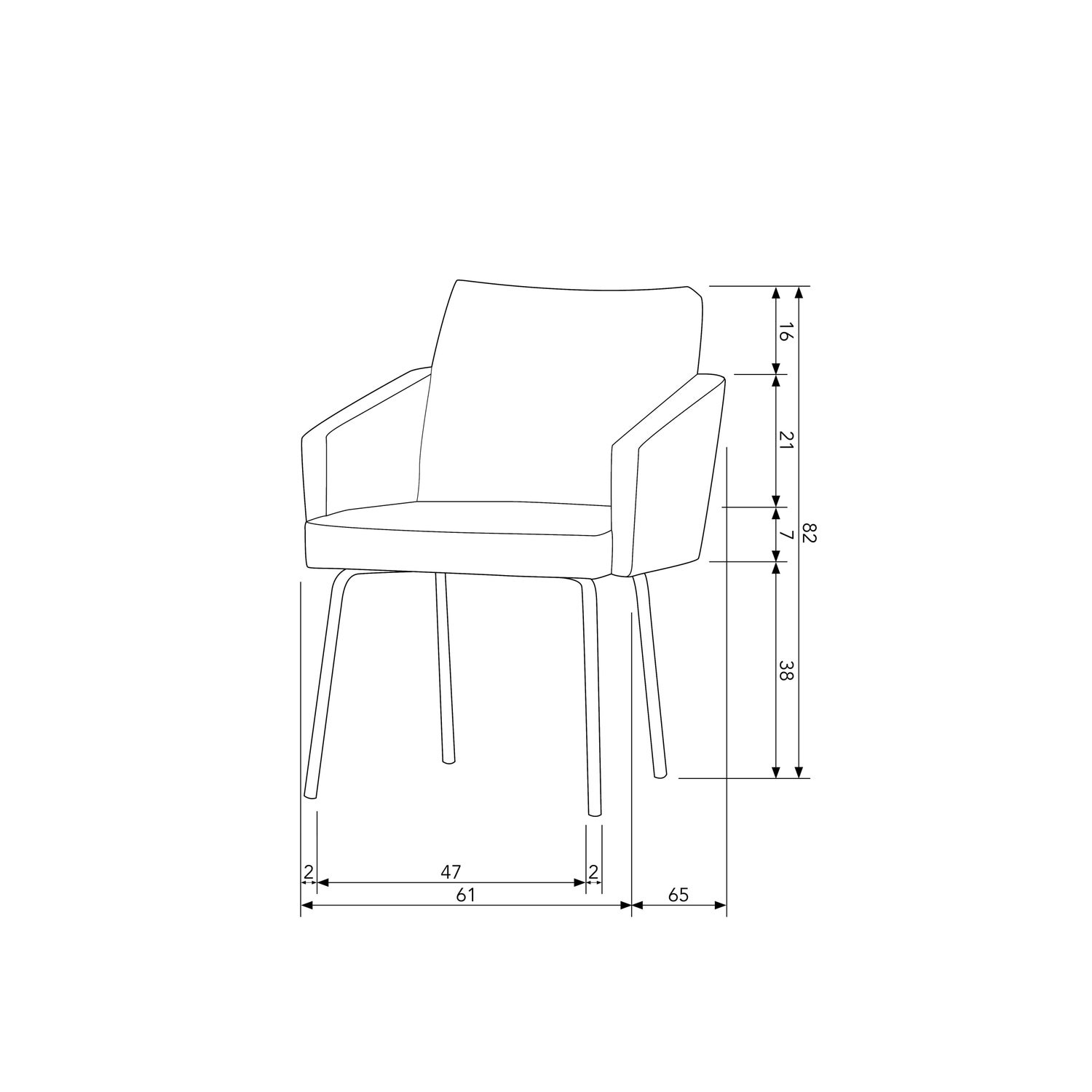 Mount eetkamerstoel met armleuning 3d chenille middenbruin