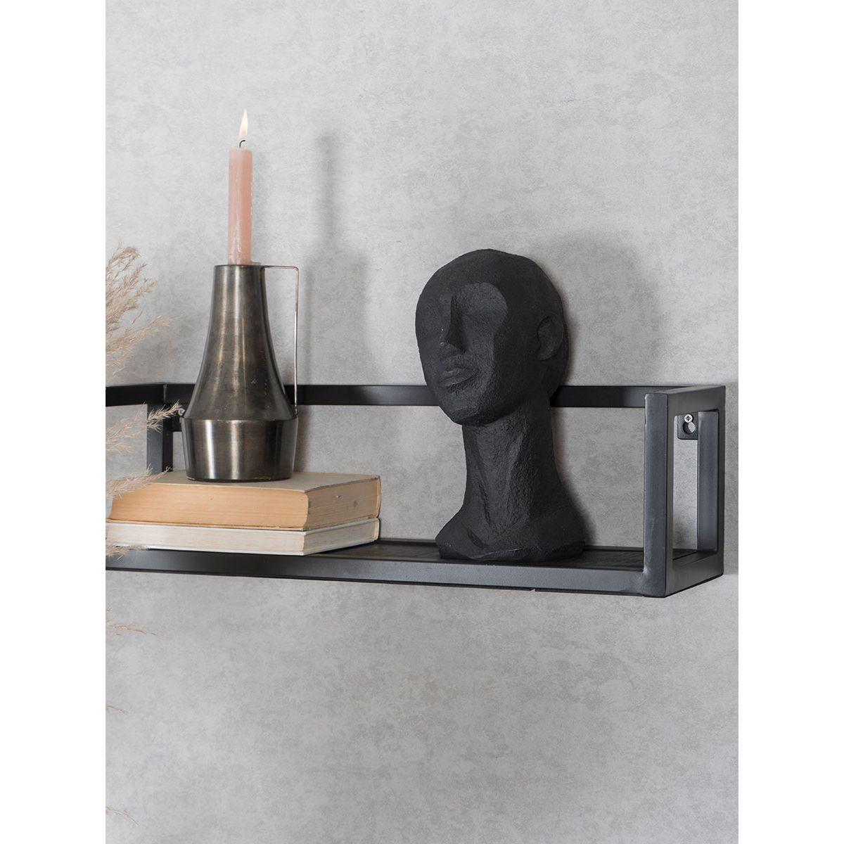 Wandplank Vintage Zwart Mangohout - Set 