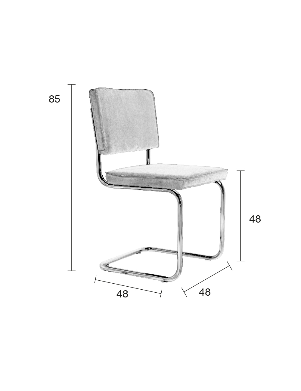 Zuiver Ridge Rib Eetkamerstoel - Set van 2