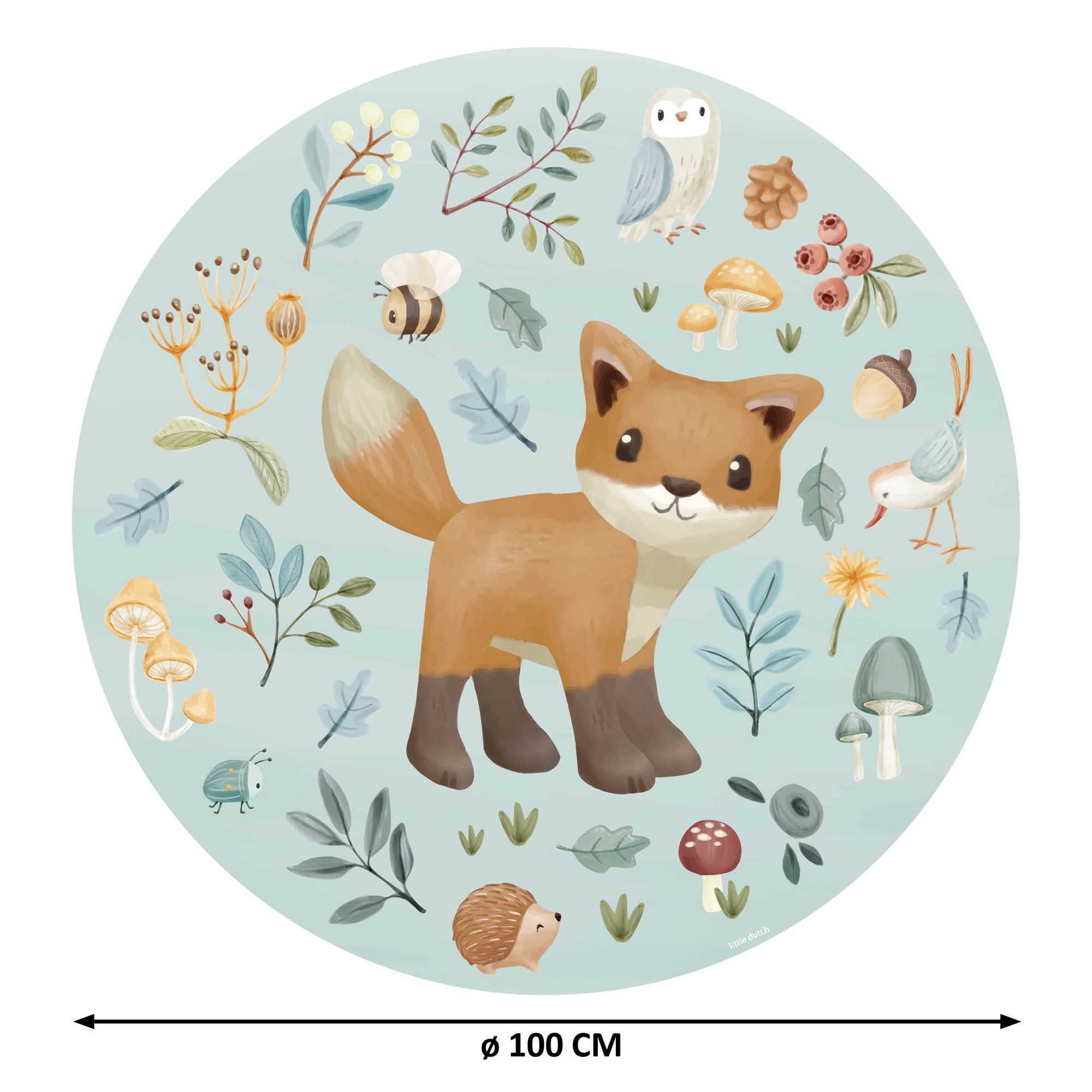 Behangcirkel Forest Friends Blauw (100cm)