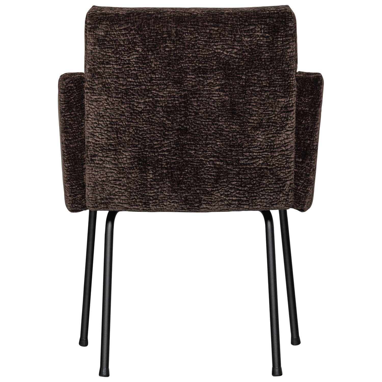 Mount eetkamerstoel met armleuning 3d chenille middenbruin