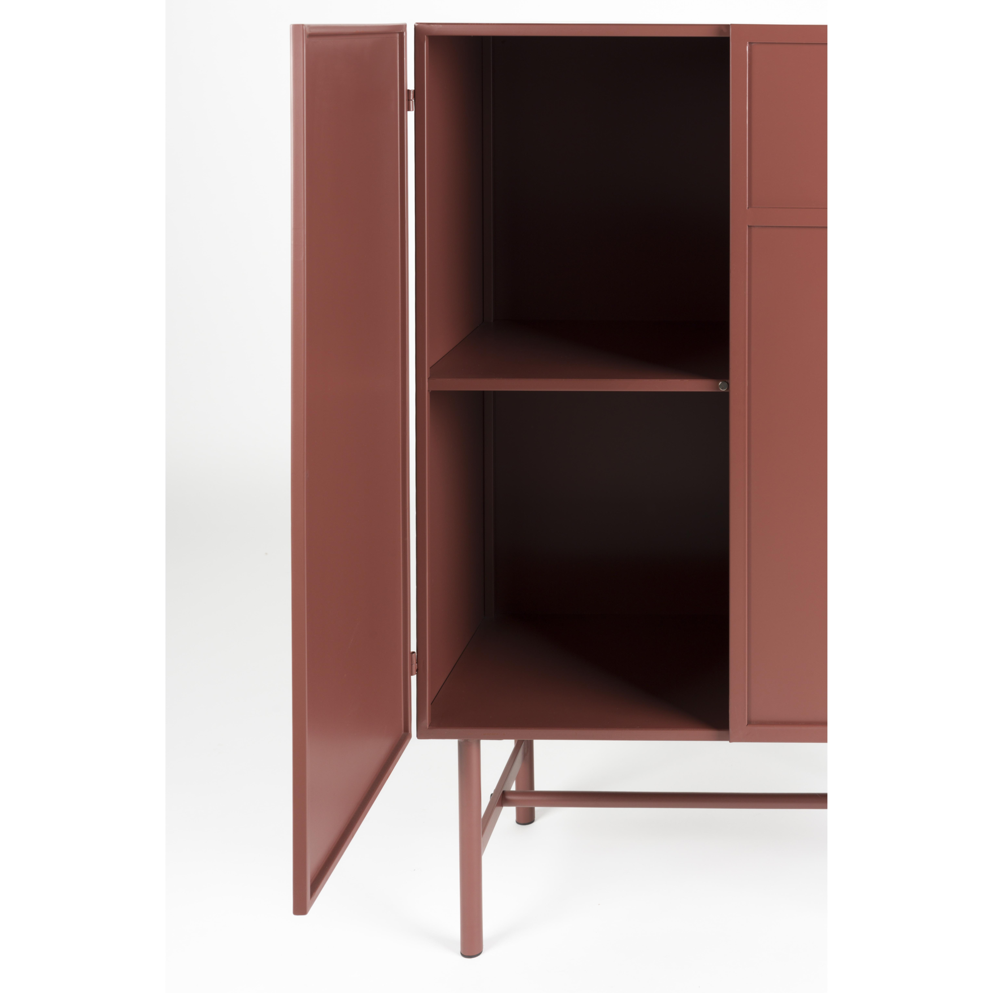 Davis kast metaal bruin/ rood