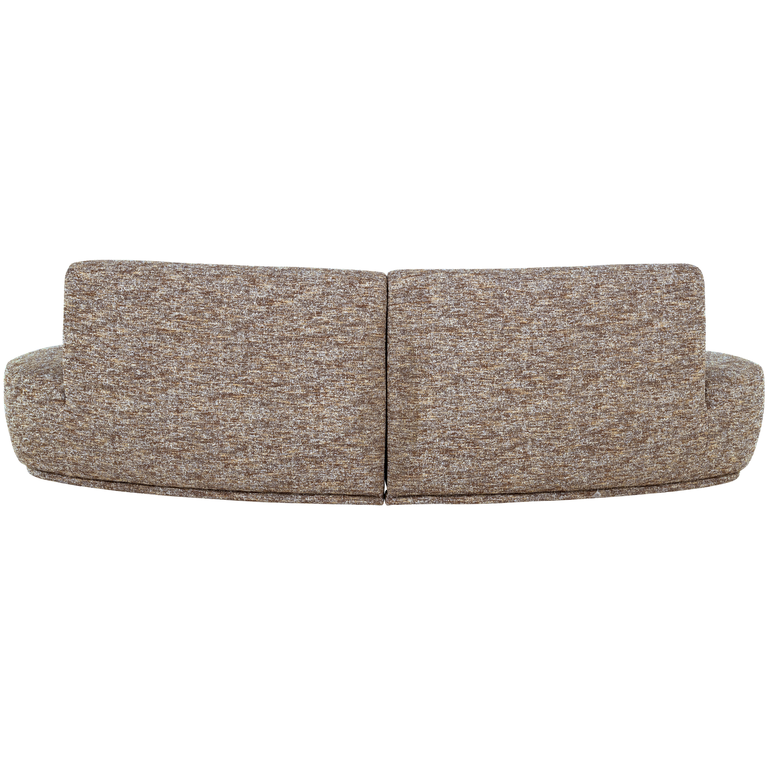 Batavier half ronde bank 4-zits velvet lichtbruin melange