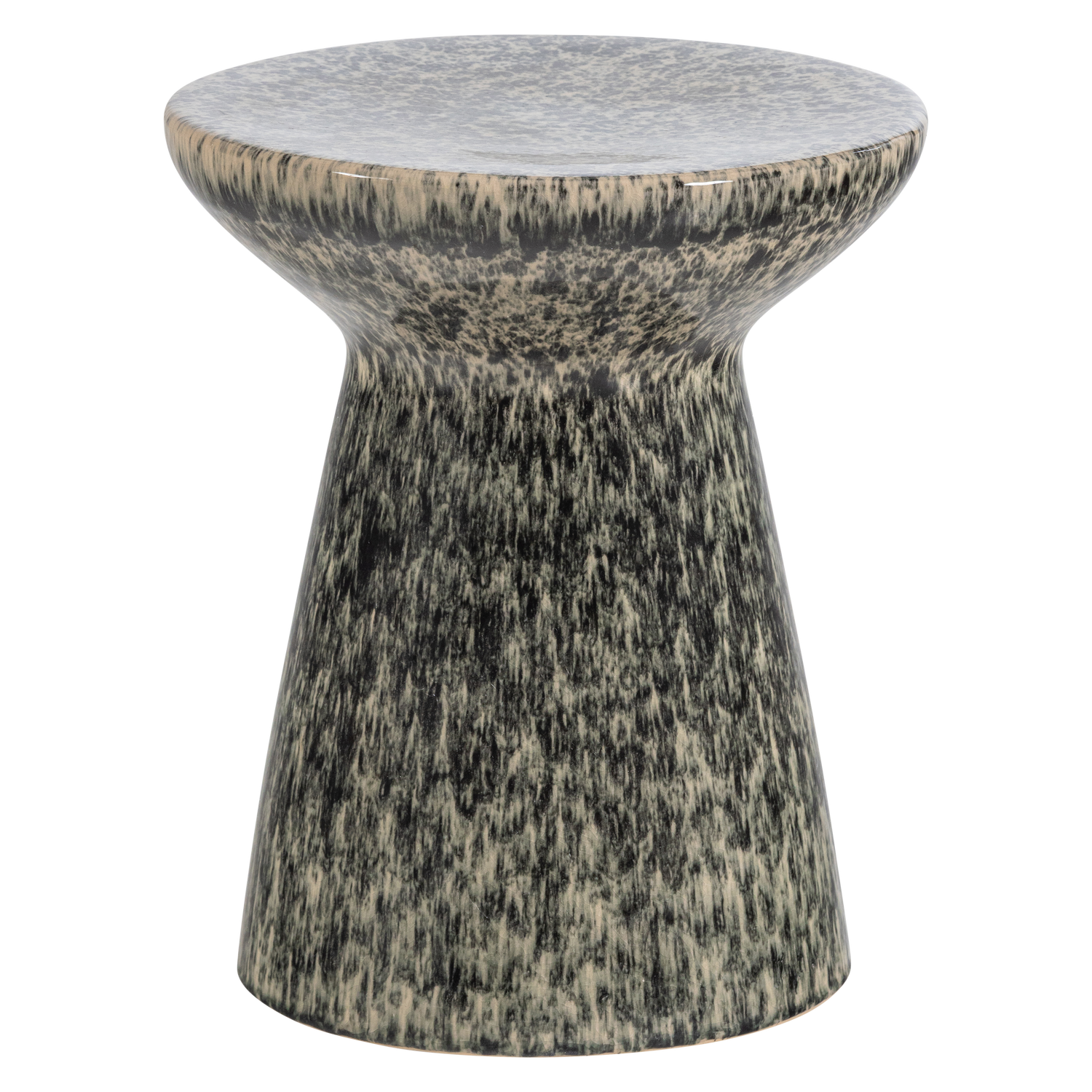 Fleck bijzettafel 43xo35 cm keramiek lichtbruin melange