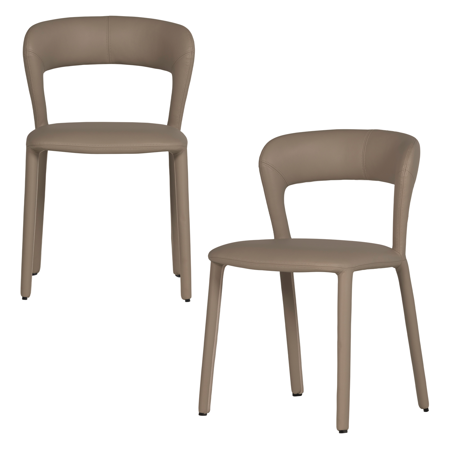 Noble eetkamerstoel leerlook zwart/grijs
