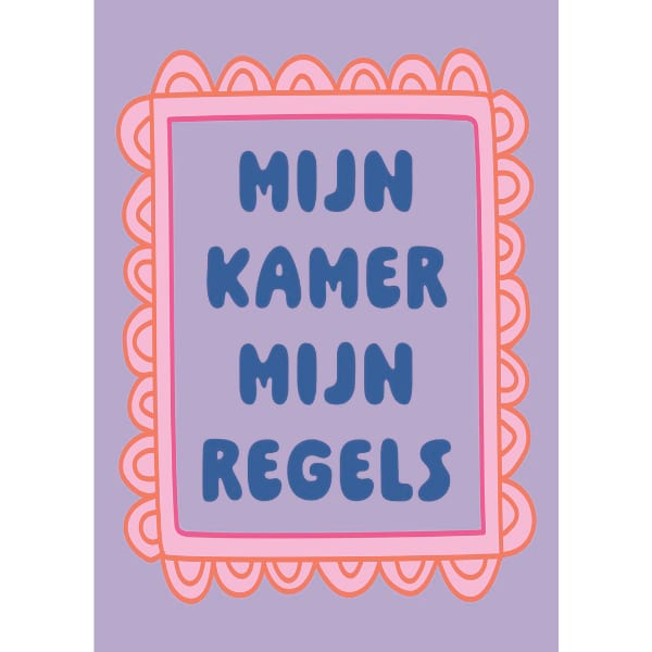 Tweezijdige poster A4 - Mijn kamer, mijn regels/rommel