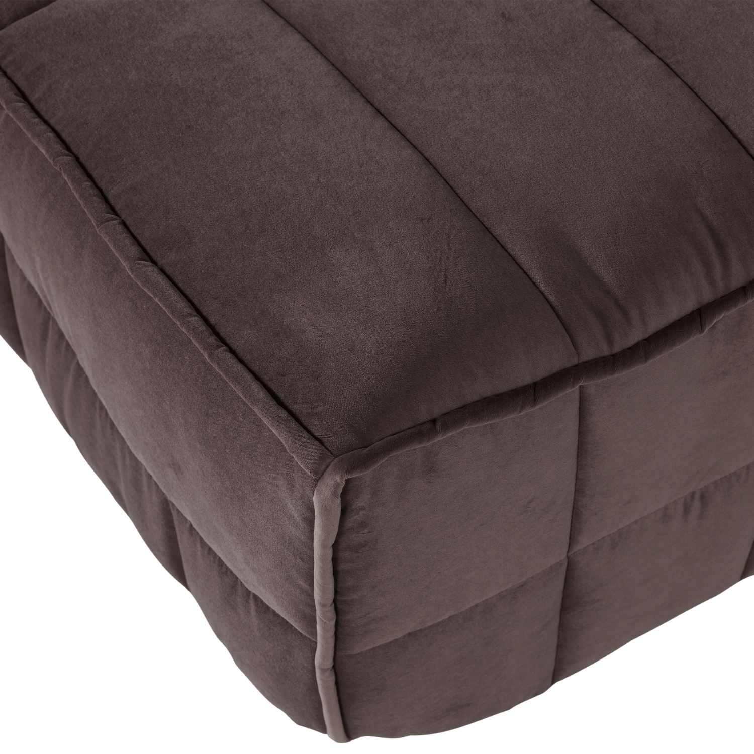 Cluster hocker velvet warm taupe