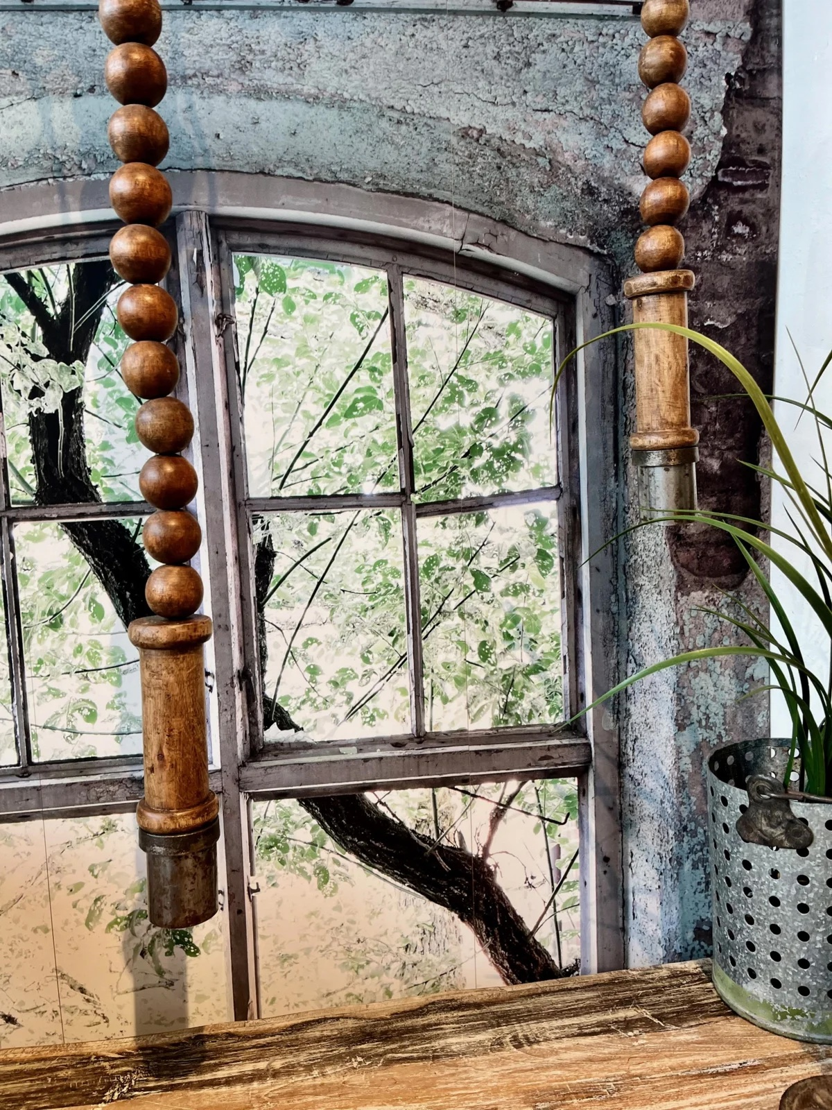 Hanglamp houten kralen uniek item