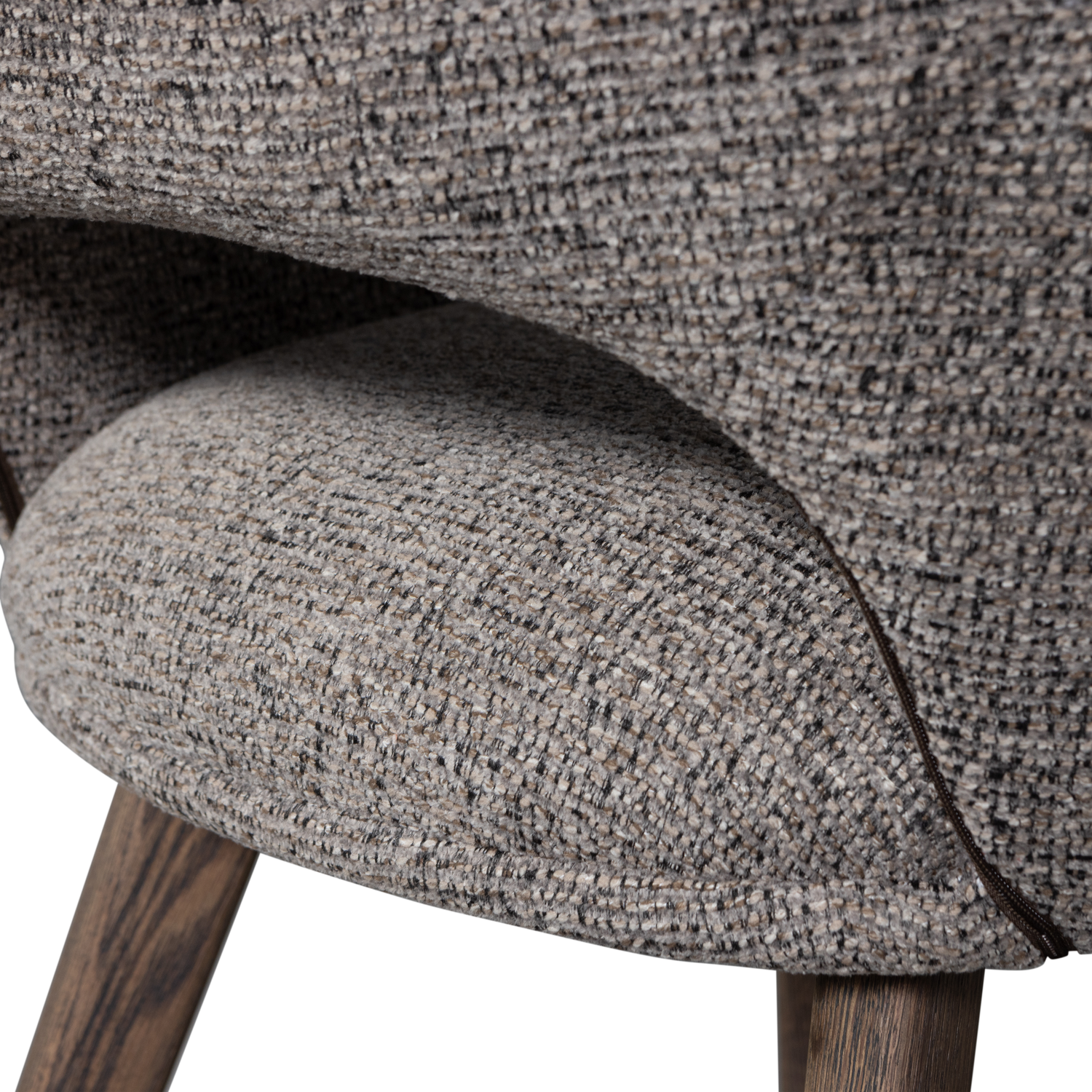 Murat eetkamerstoel taupe met houten poot naturel