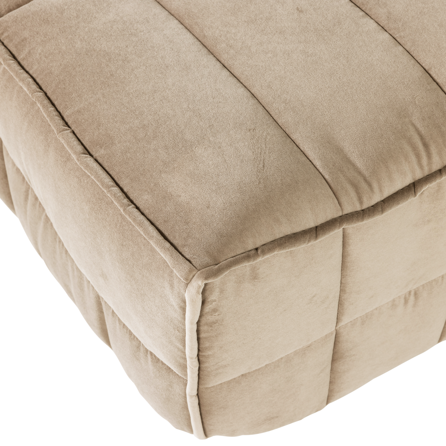 Cluster hocker velvet warm taupe