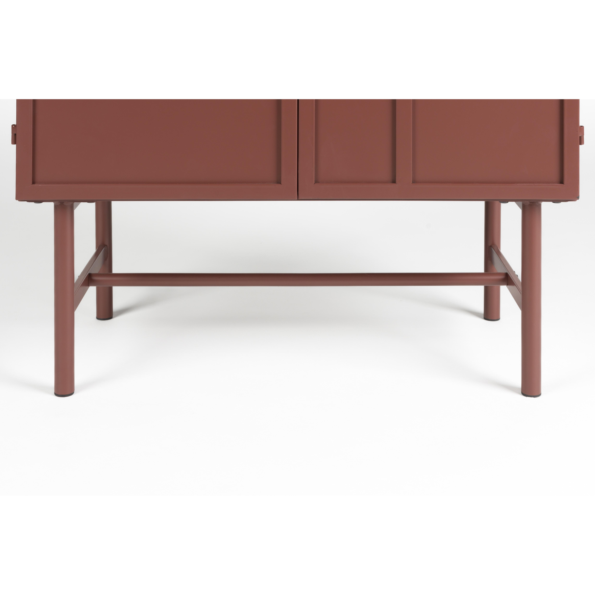 Davis kast metaal bruin/ rood