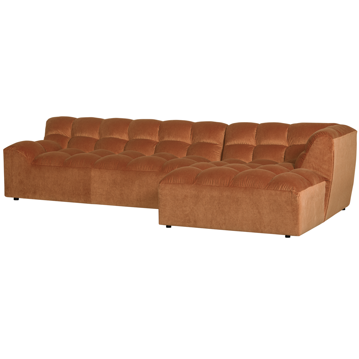 Allure chaise longue rechts geweven stof naturel melange