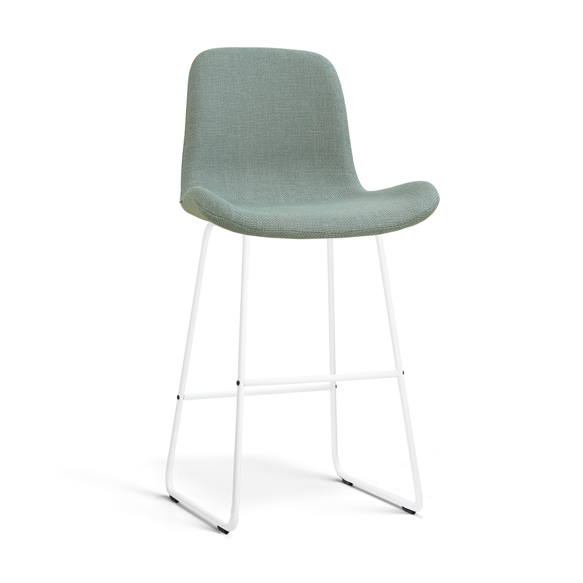 Barkruk Nino-Fé wit onderstel rib beige 75 cm