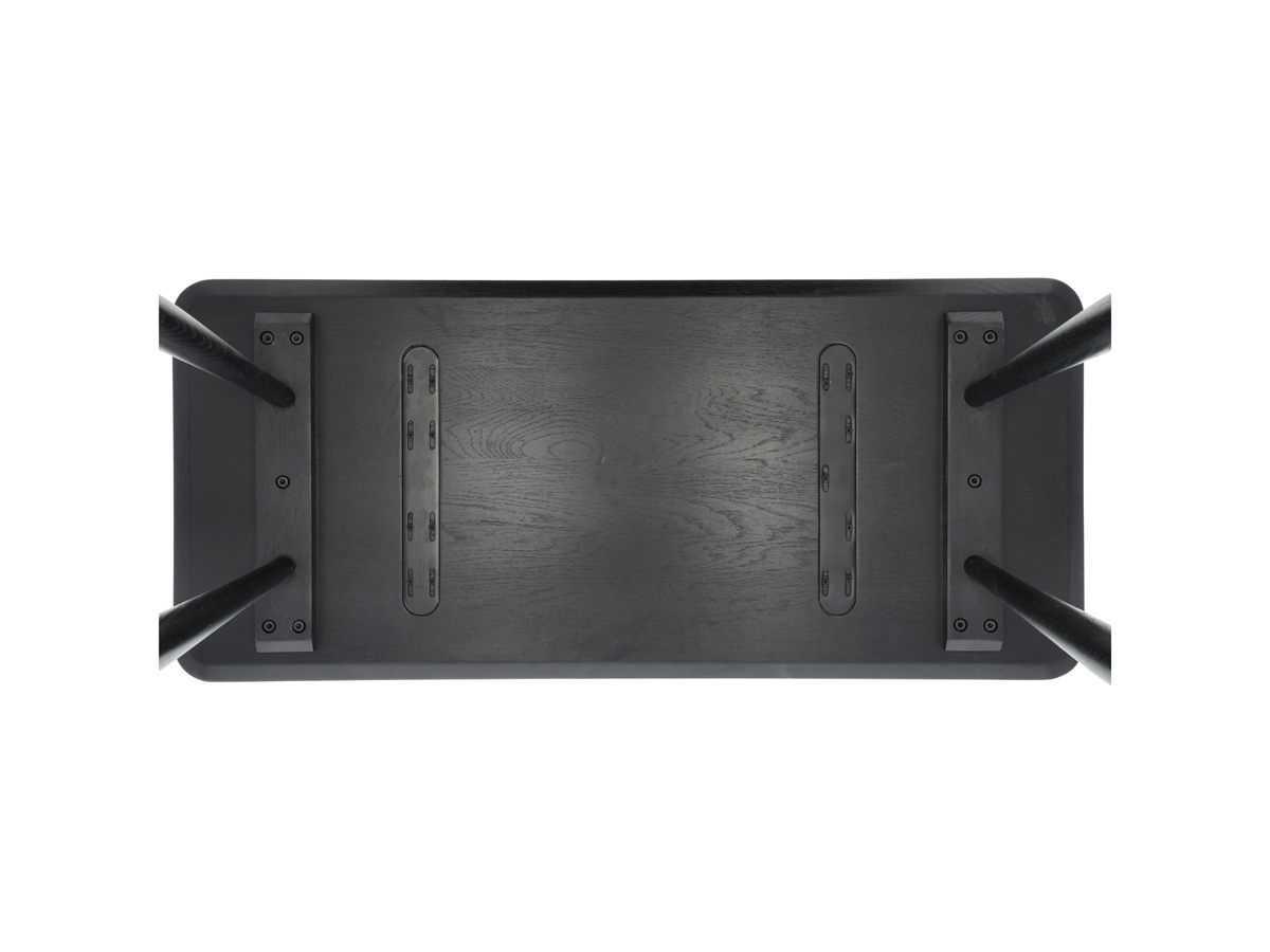 Bast houten bureau zwart - 100 x 44,5 cm