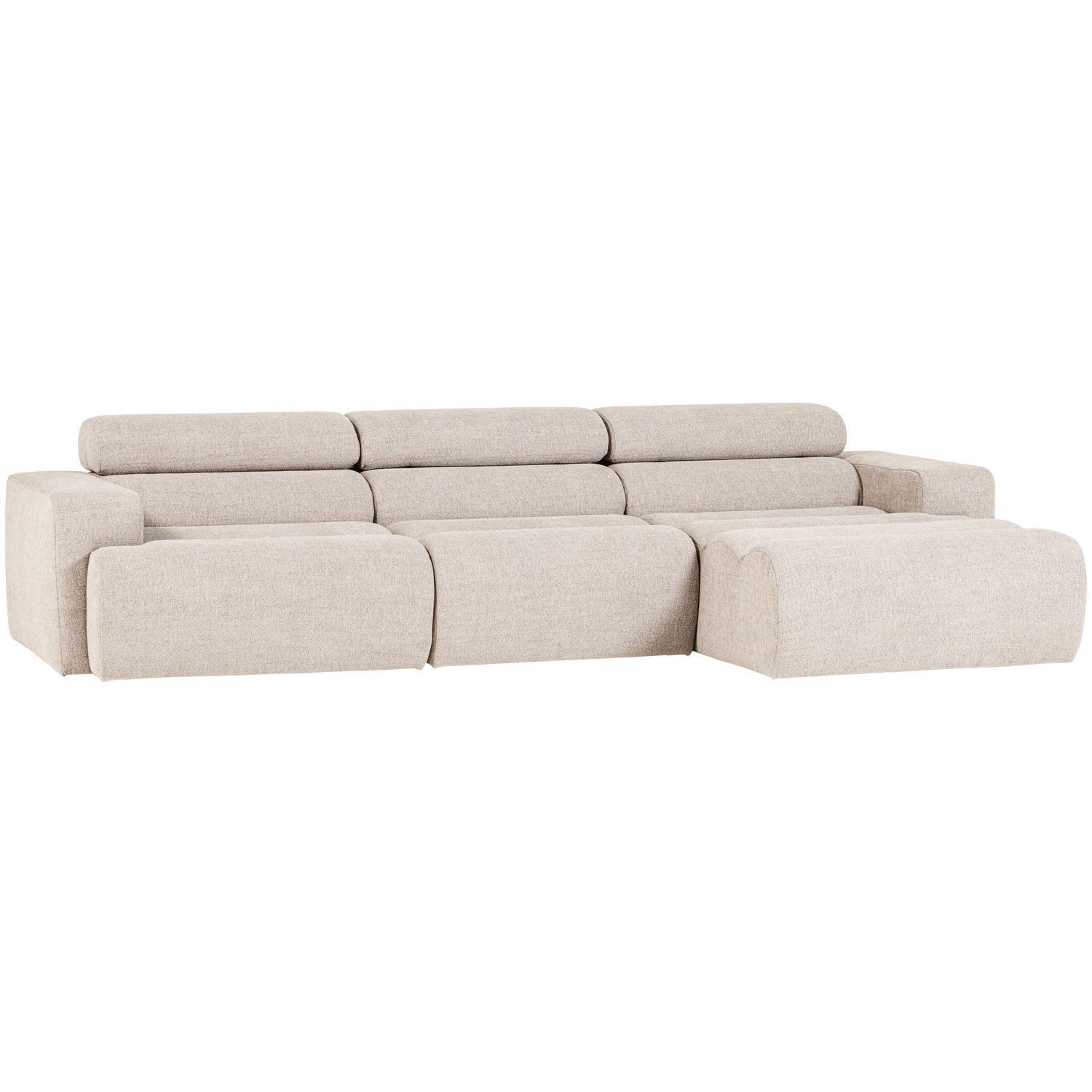 Novi chaise longue bank rechts donkerbruin melange
