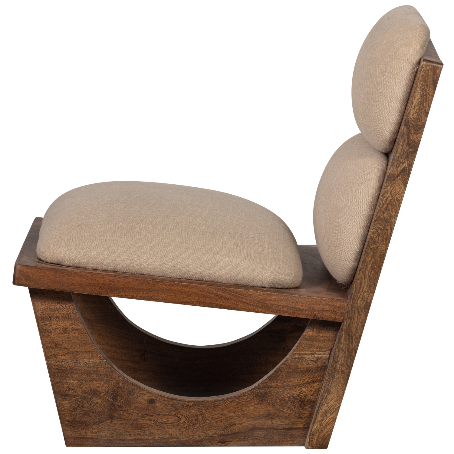 Opulent fauteuil boucle/hout naturel