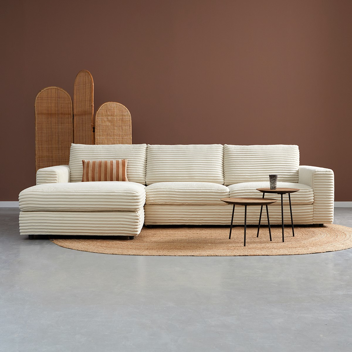 Hoekbank Avero Crème Chaise Longue