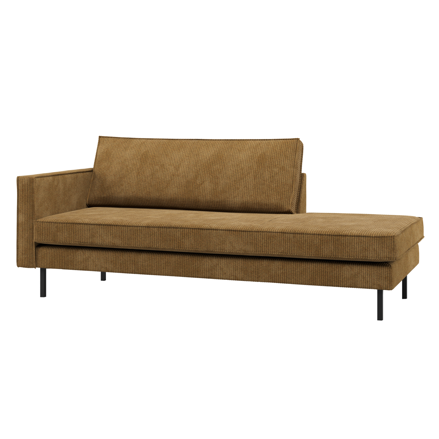 Rodeo daybed rechts ribstof bruin