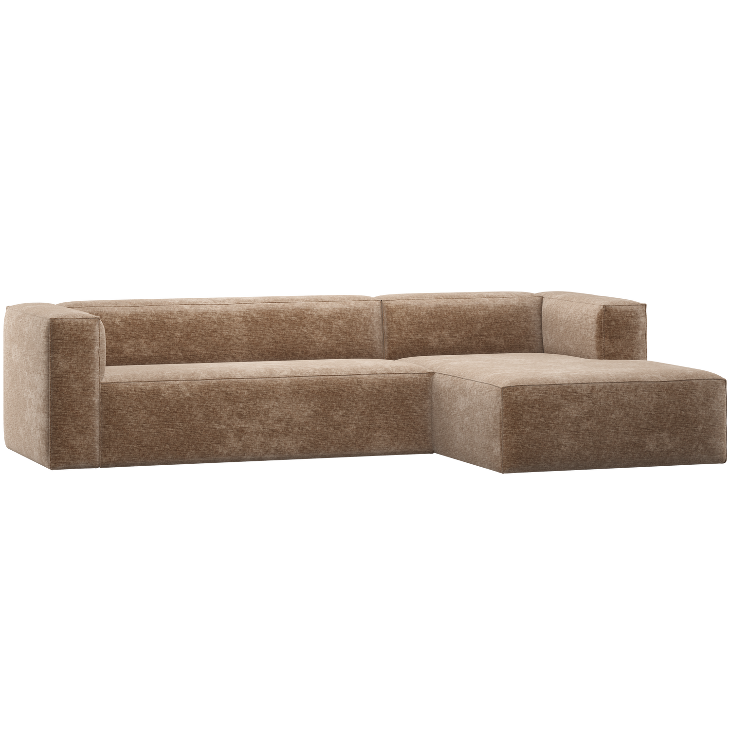 Bean hoekbank rechts chenille velvet taupe