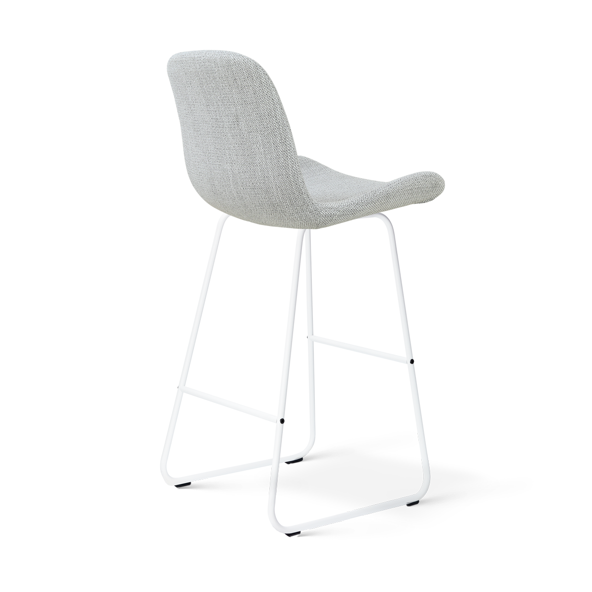 Barkruk Nino-Fé wit onderstel rib beige 75 cm