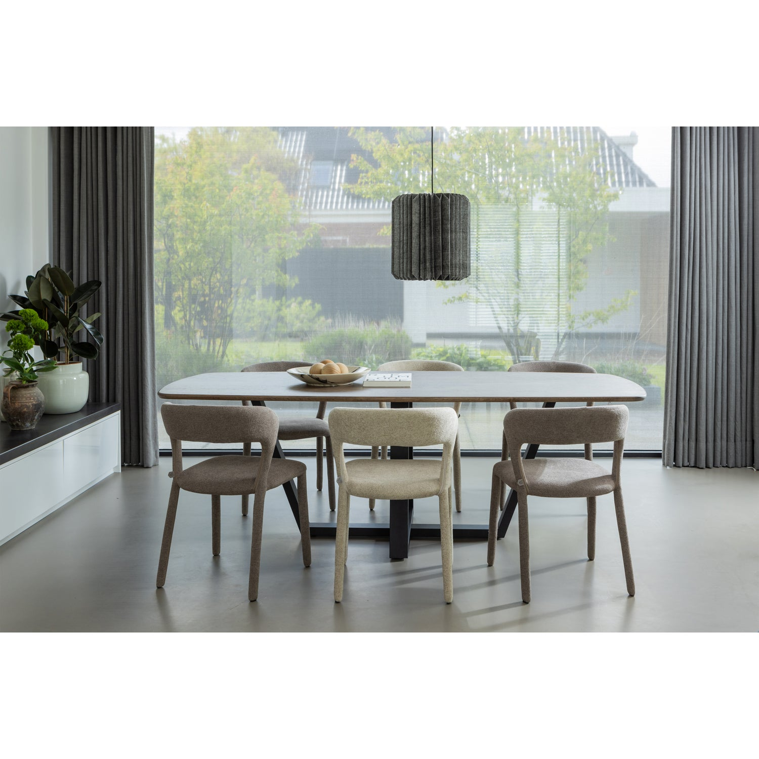 Noble eetkamerstoel leerlook zwart/grijs