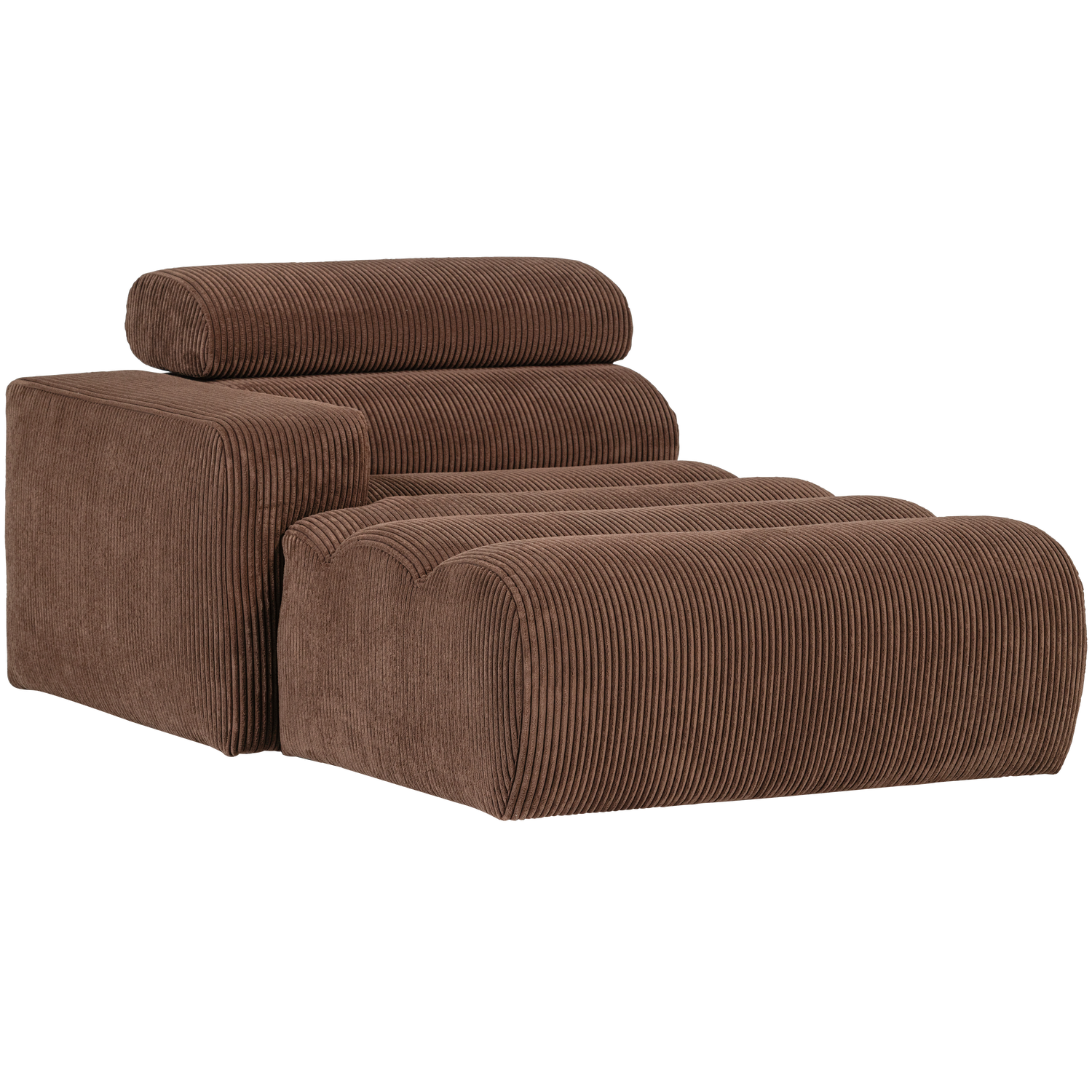 Novi chaise longue element arm links ribstof terra