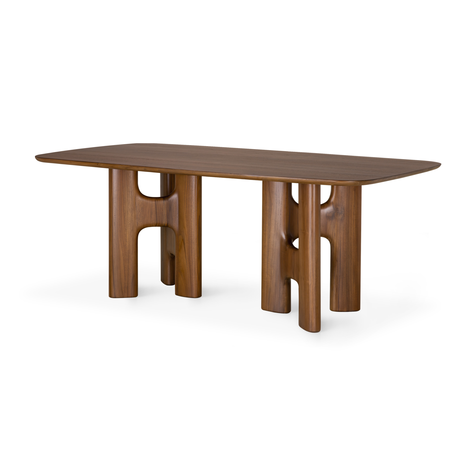 Eettafel Flow teak wild brown