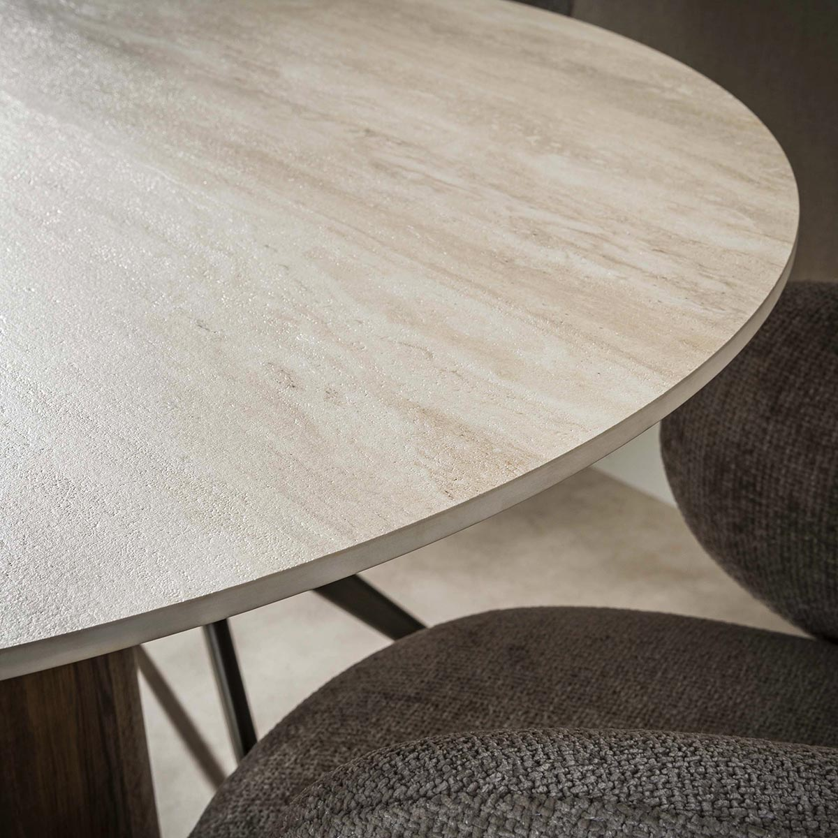 Eettafel Rond Limestone