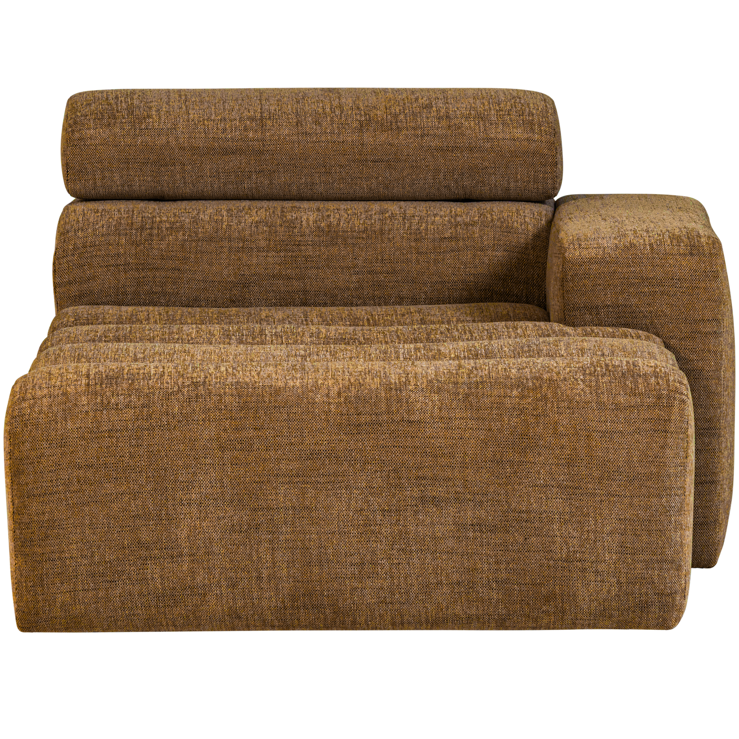 Novi chaise longue element arm rechts boucle karamelbruin