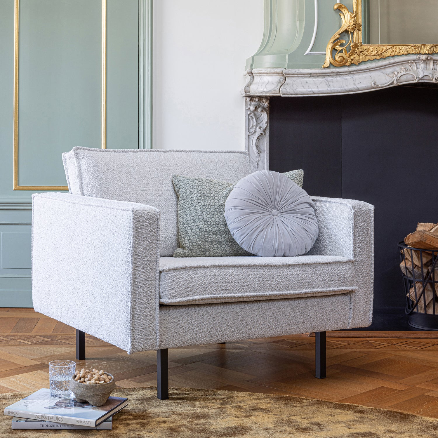 Rodeo fauteuil structure velvet frost