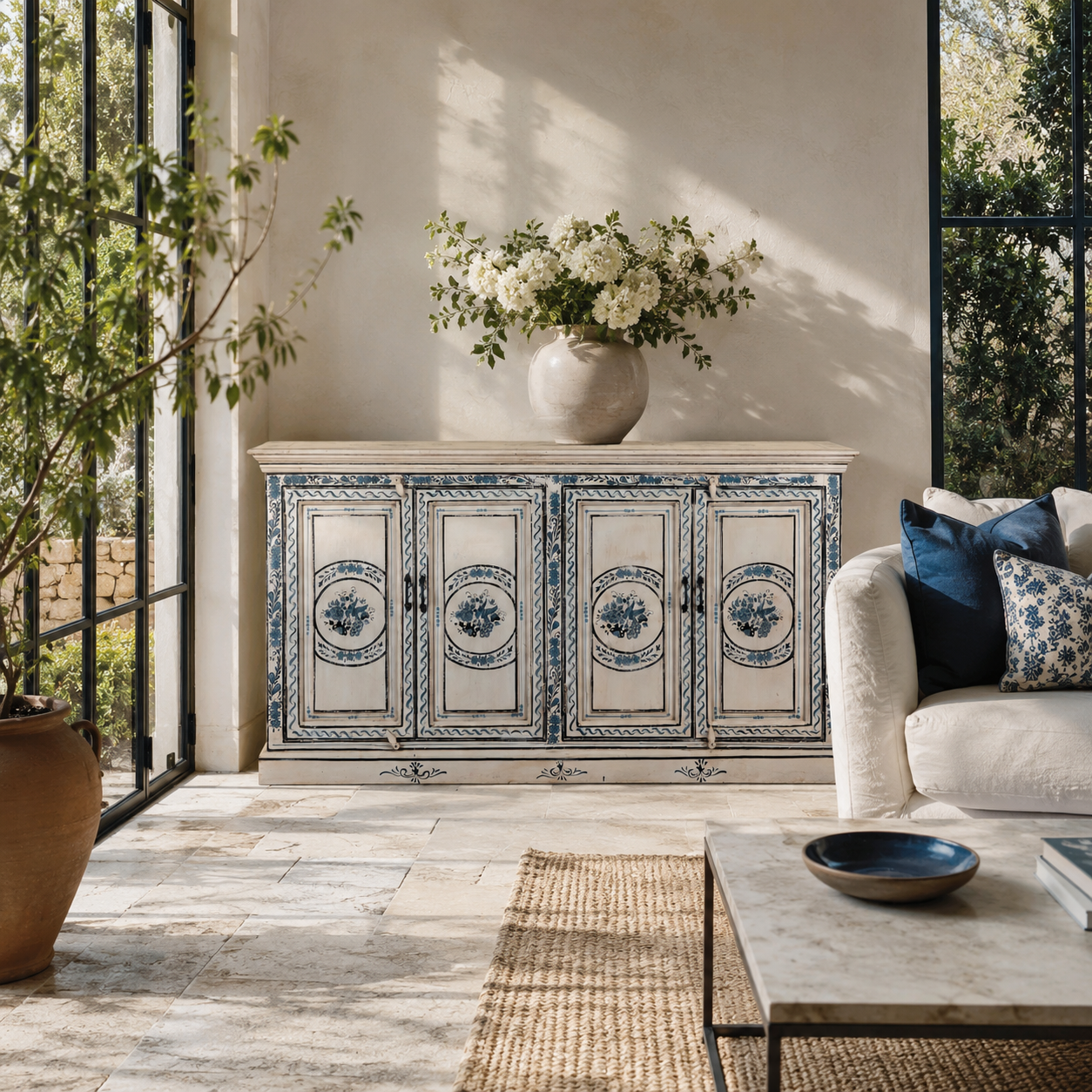 Suchi - Handbeschilderd Dressoir van Oud Hout 