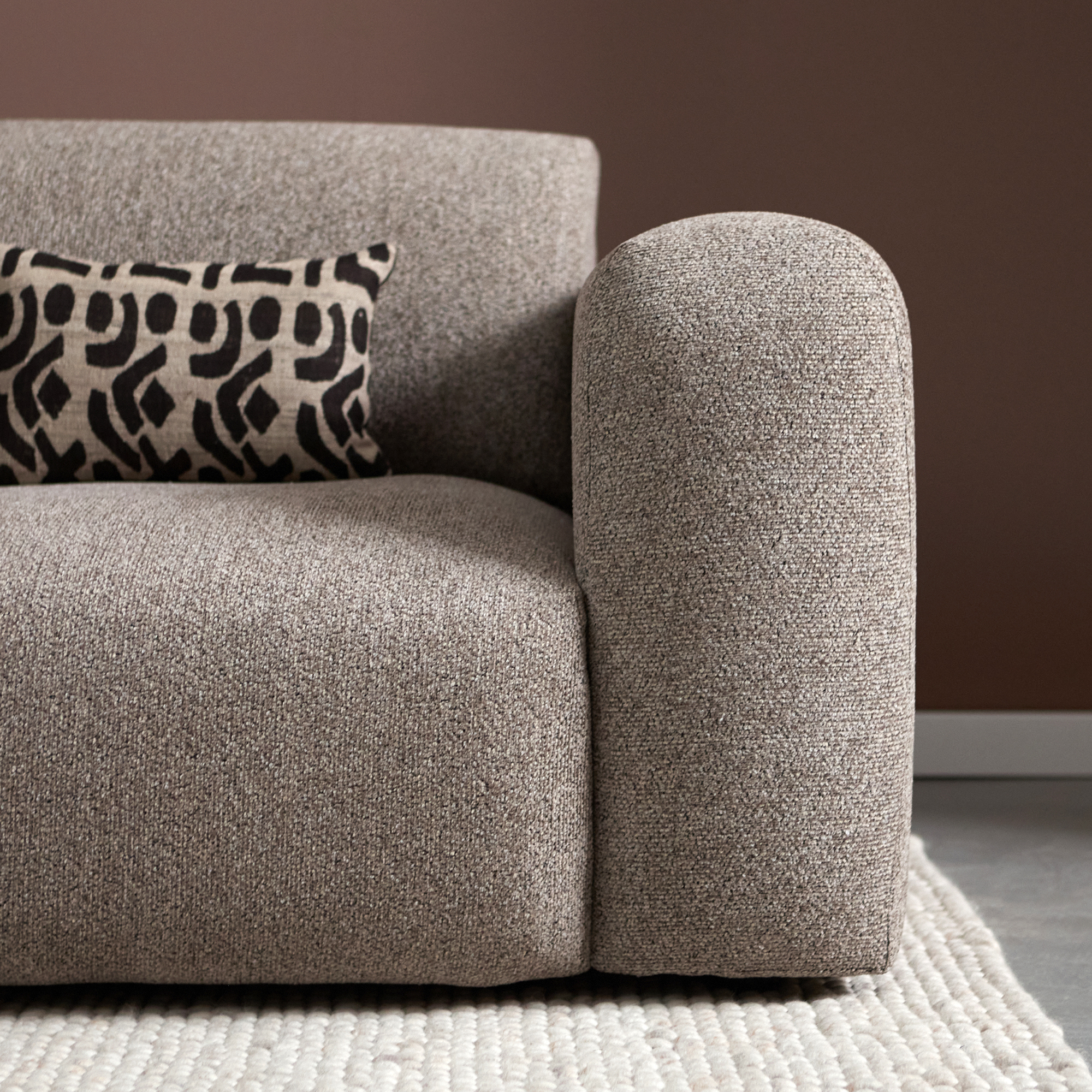 Riva Hoekbank Bruin, Chaise Longue