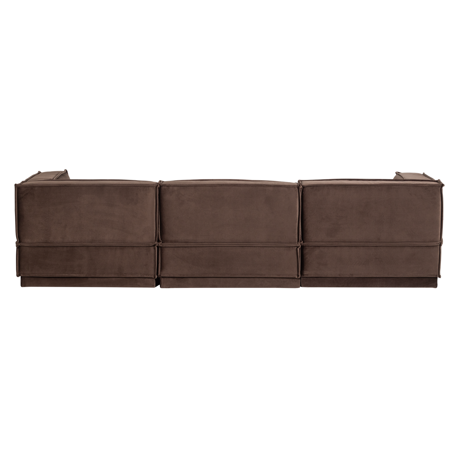 Manu chaise longue bank links velvet bruin [fsc]