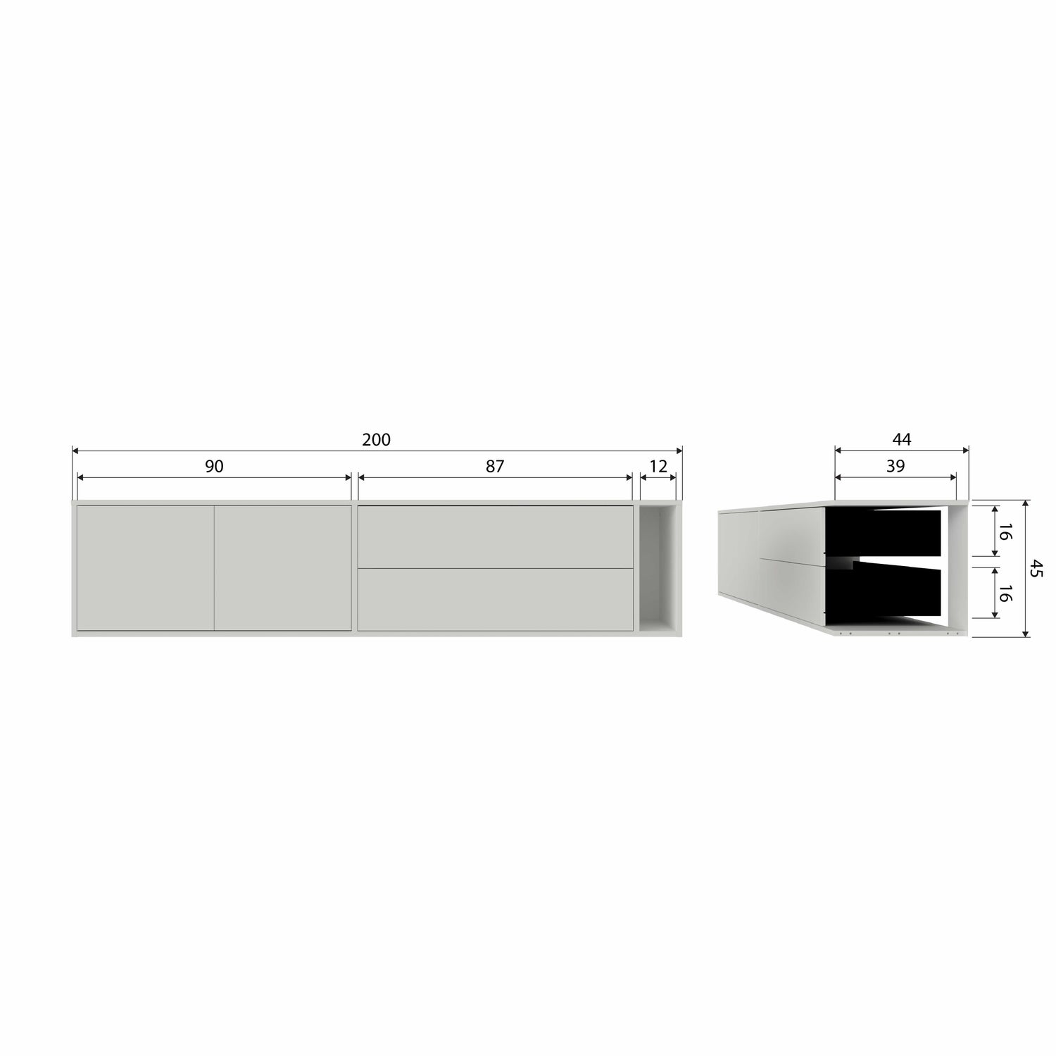 Settle down tv meubel 200 cm grenen middenbruin [fsc]