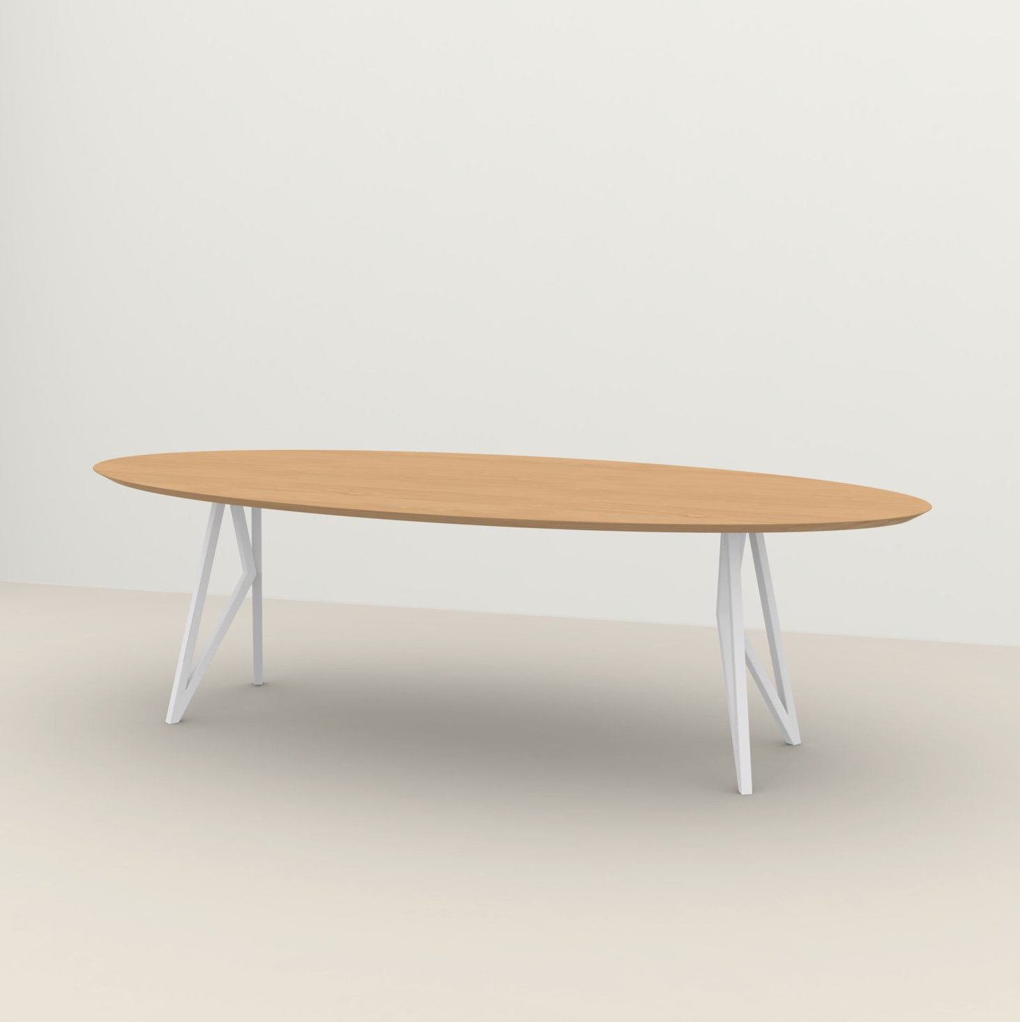 Studio HENK tafel Butterfly Ovaal - wit frame, hardwax light 3041