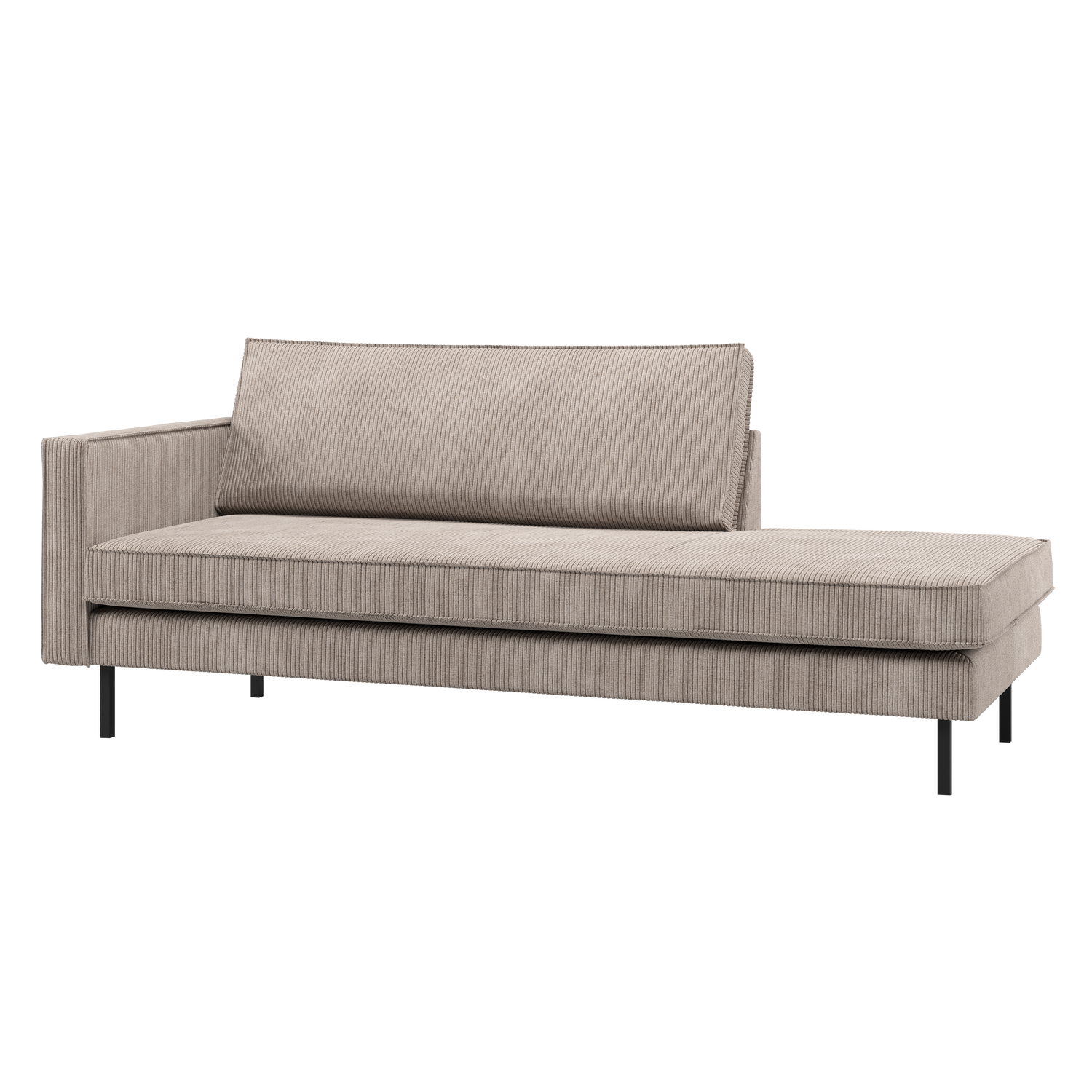 Rodeo daybed rechts ribstof bruin