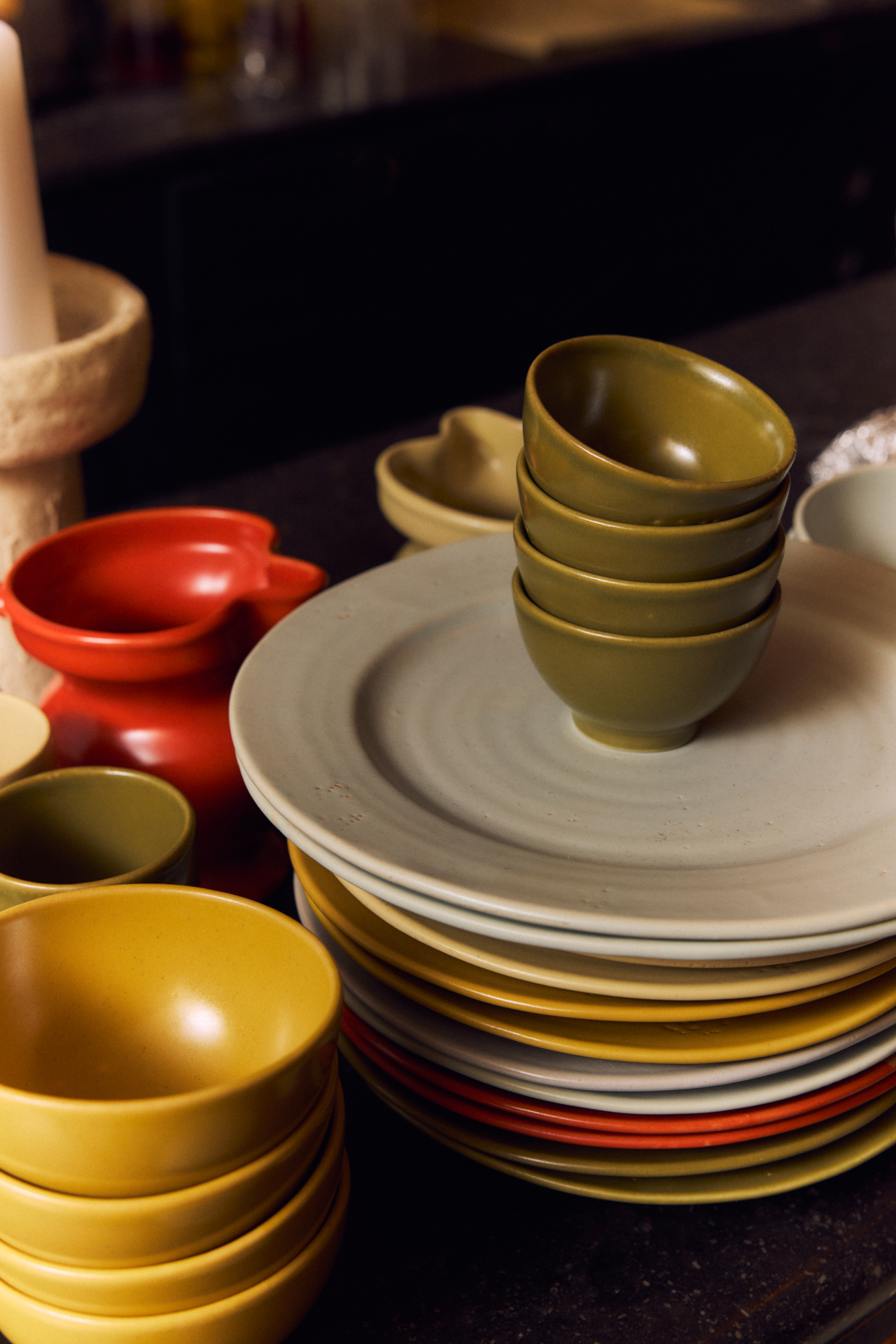 HKliving Servies Farmhouse Ceramics Diner bord - set van 2