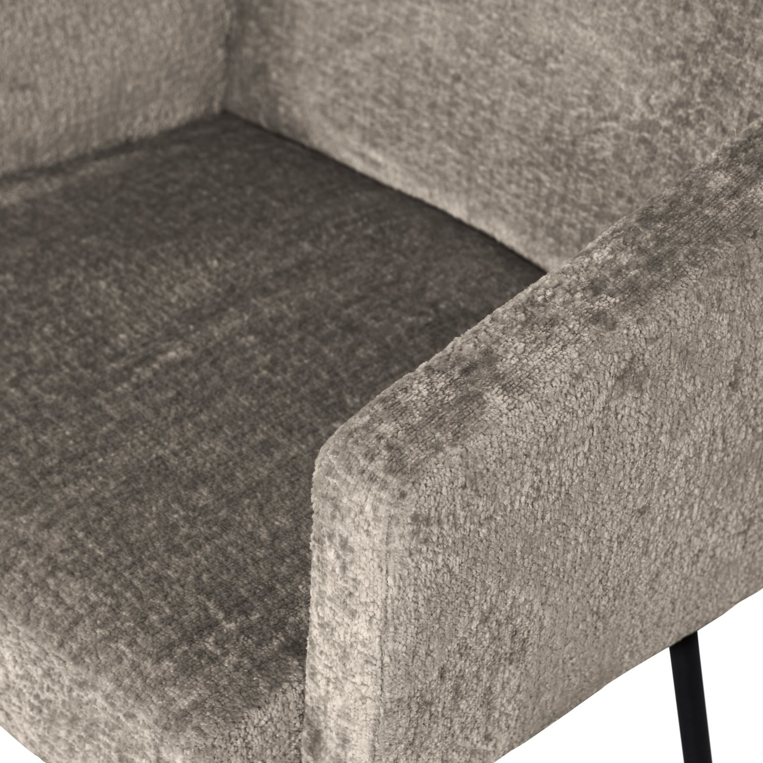 Mount eetkamerstoel met armleuning 3d chenille middenbruin